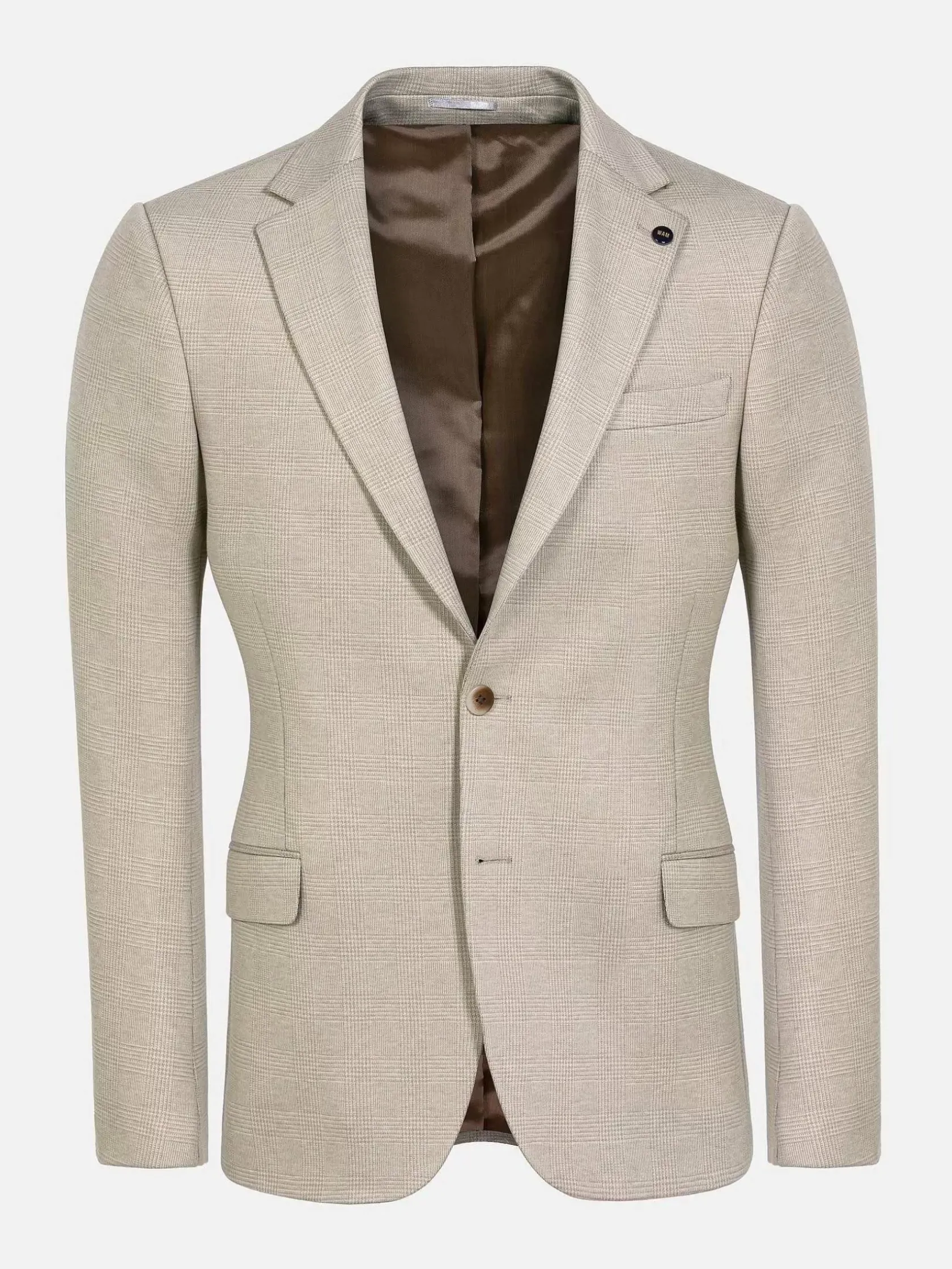 Wam Denim Colberts|Mustaine Glen Plaid Pattern Beige Colbert