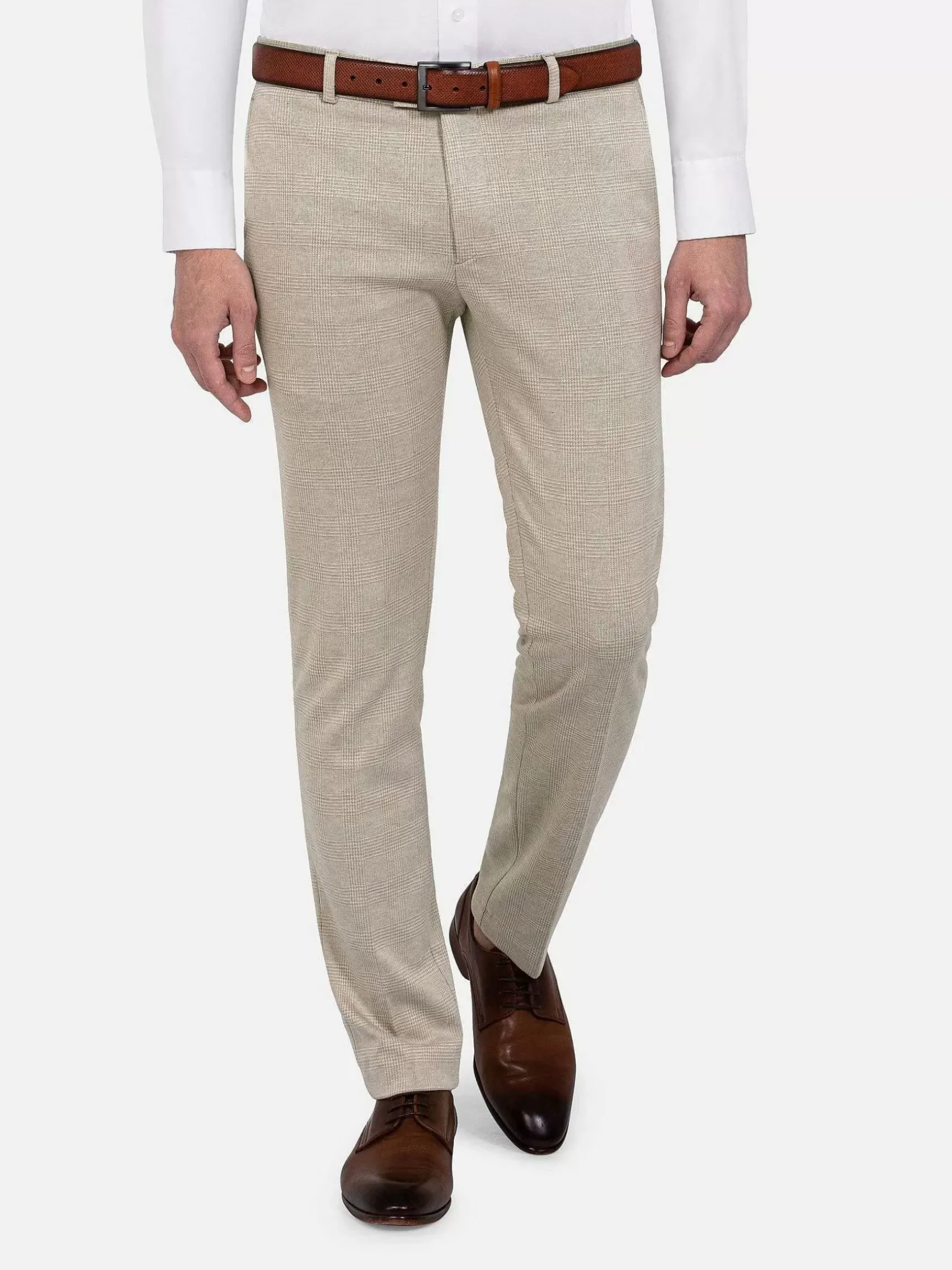 Wam Denim Pantalons|Mustaine Micro Patterned Beige Pants