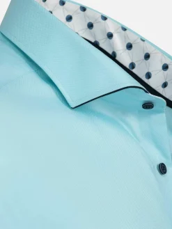 Wam Denim Overhemd Lange Mouwen|Mykonos Solid Light Turquoise Overhemd Longe Mouw