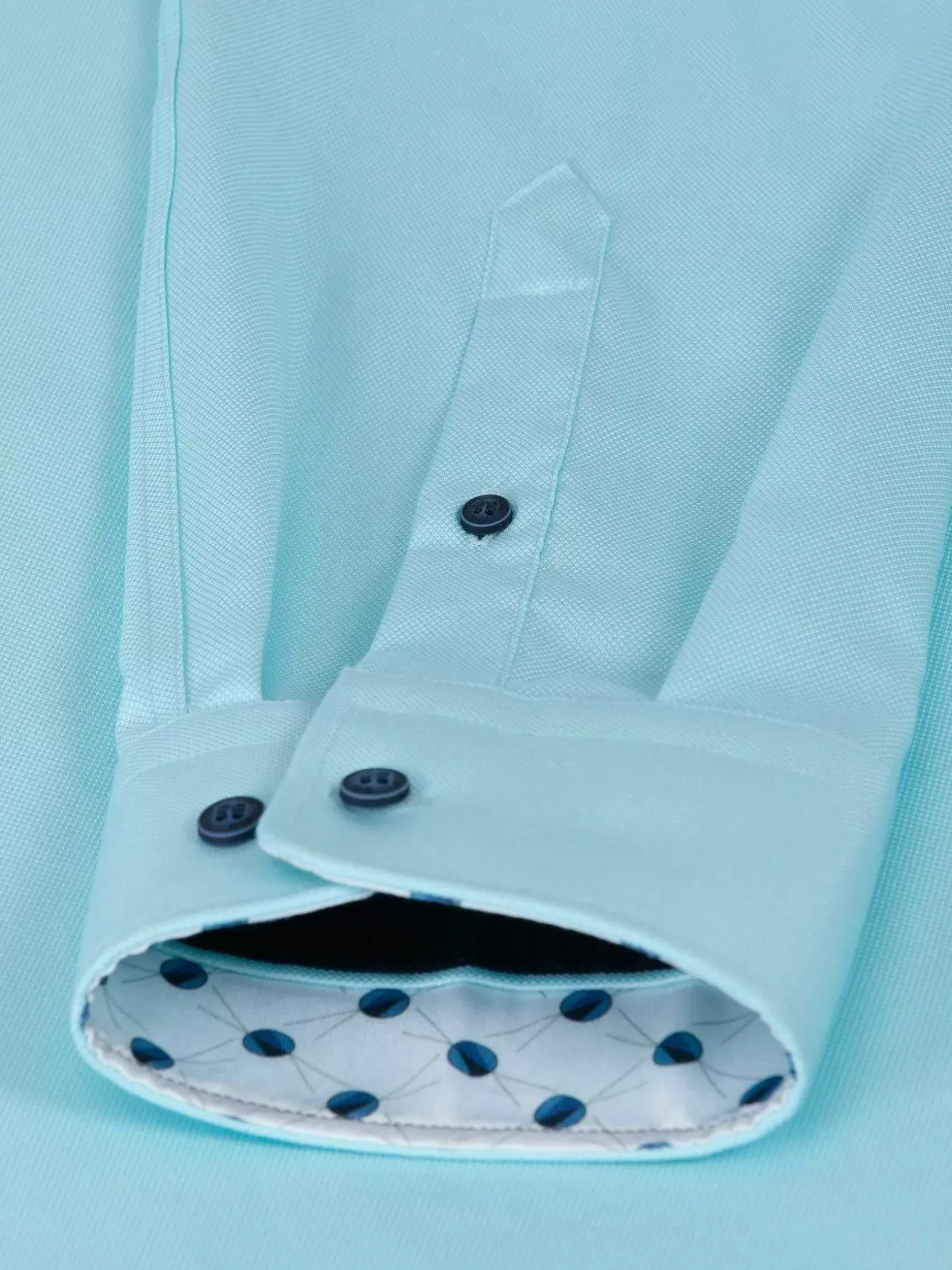 Wam Denim Overhemd Lange Mouwen|Mykonos Solid Light Turquoise Overhemd Longe Mouw