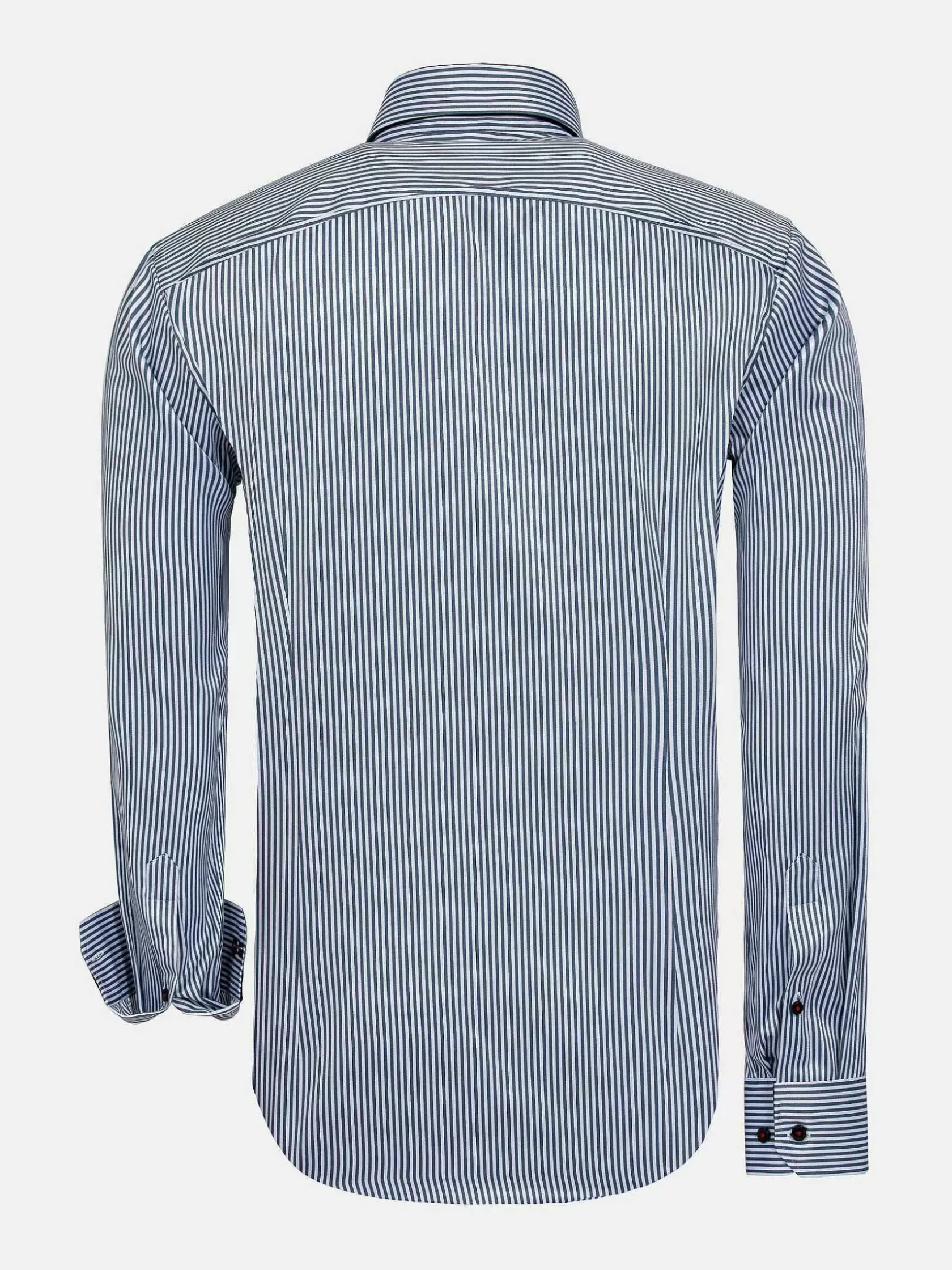 Wam Denim Overhemd Lange Mouwen|Nancy Anthracite Striped Overhemd Lange Mouw