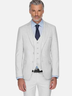 Wam Denim Colberts|Newsted Comfort Wide Lapel Light Grey Colbert