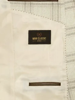 Wam Denim Colberts|Nico Single Breasted Check Beige Colbert
