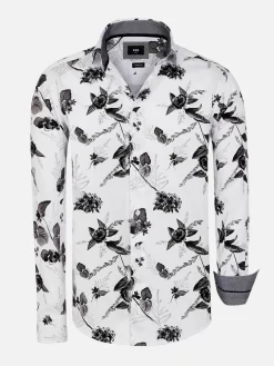 Wam Denim Overhemd Lange Mouwen|Oasis White Floral Print Overhemd Lange Mouw