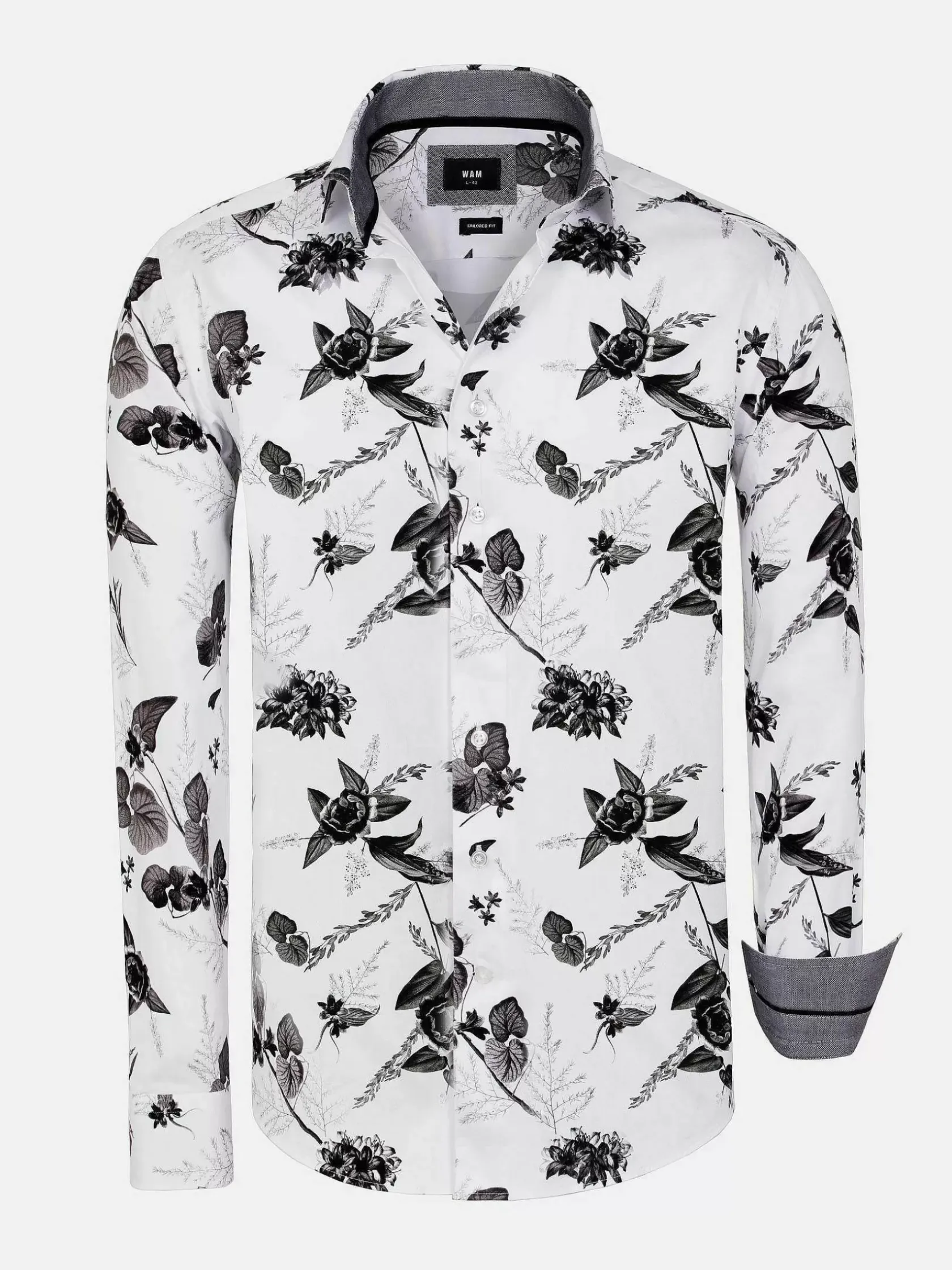 Wam Denim Overhemd Lange Mouwen|Oasis White Floral Print Overhemd Lange Mouw