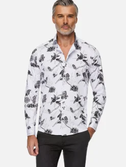 Wam Denim Overhemd Lange Mouwen|Oasis White Floral Print Overhemd Lange Mouw