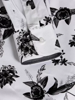 Wam Denim Overhemd Lange Mouwen|Oasis White Floral Print Overhemd Lange Mouw