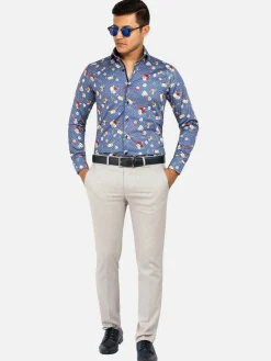 Wam Denim Overhemd Lange Mouwen|Overhemd 75636 Amarante Dark Blue