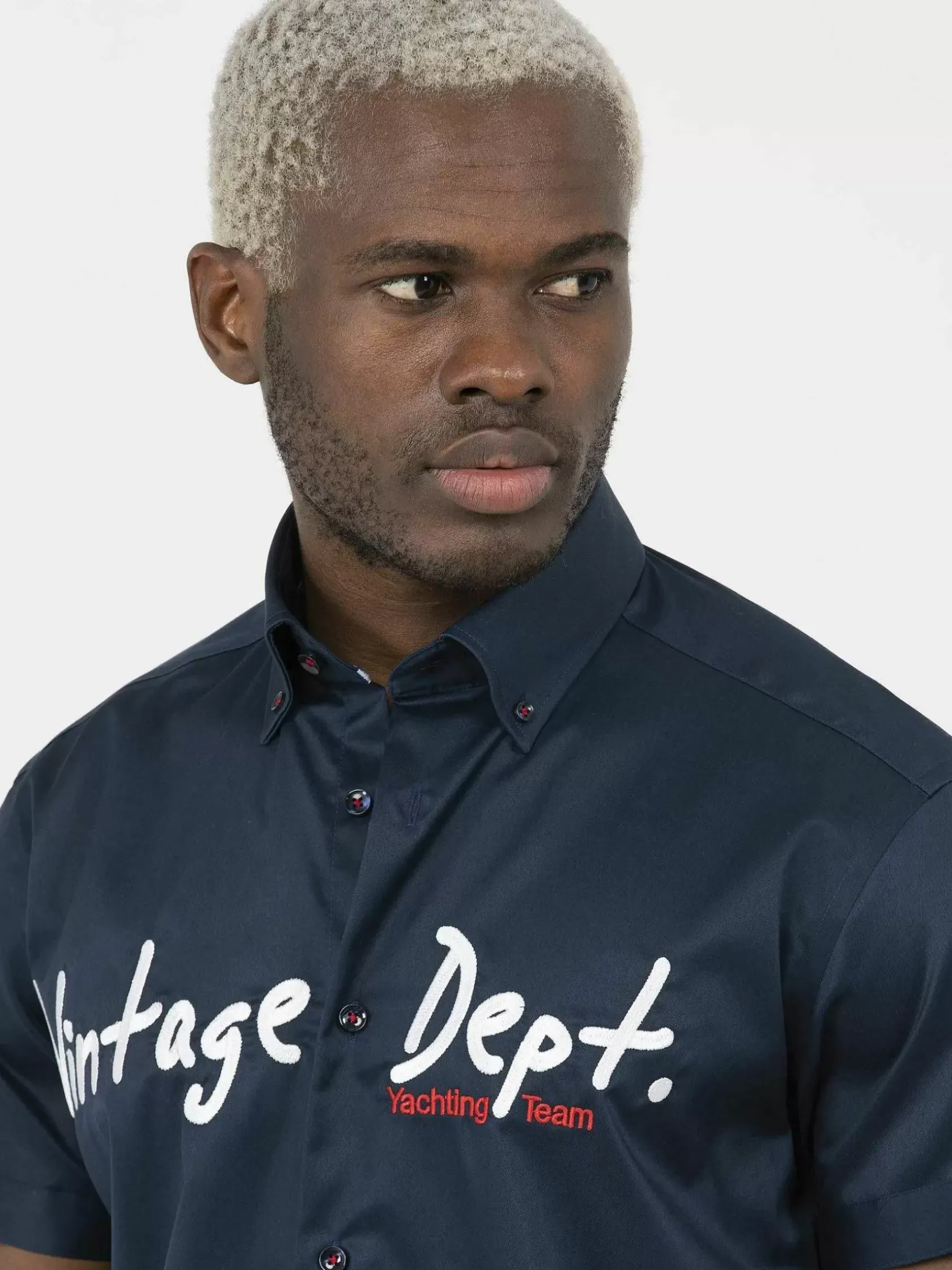 Wam Denim Overhemd Korte Mouwen|Overhemd Korte Mouw Emble Navy