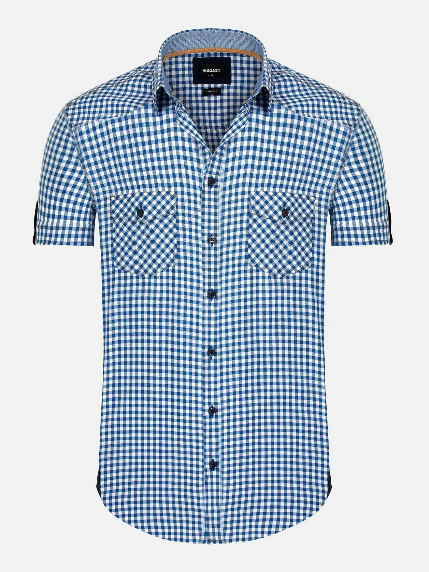Wam Denim Overhemd Korte Mouwen|Overhemd Korte Mouw 75783 Hugo R.Blue