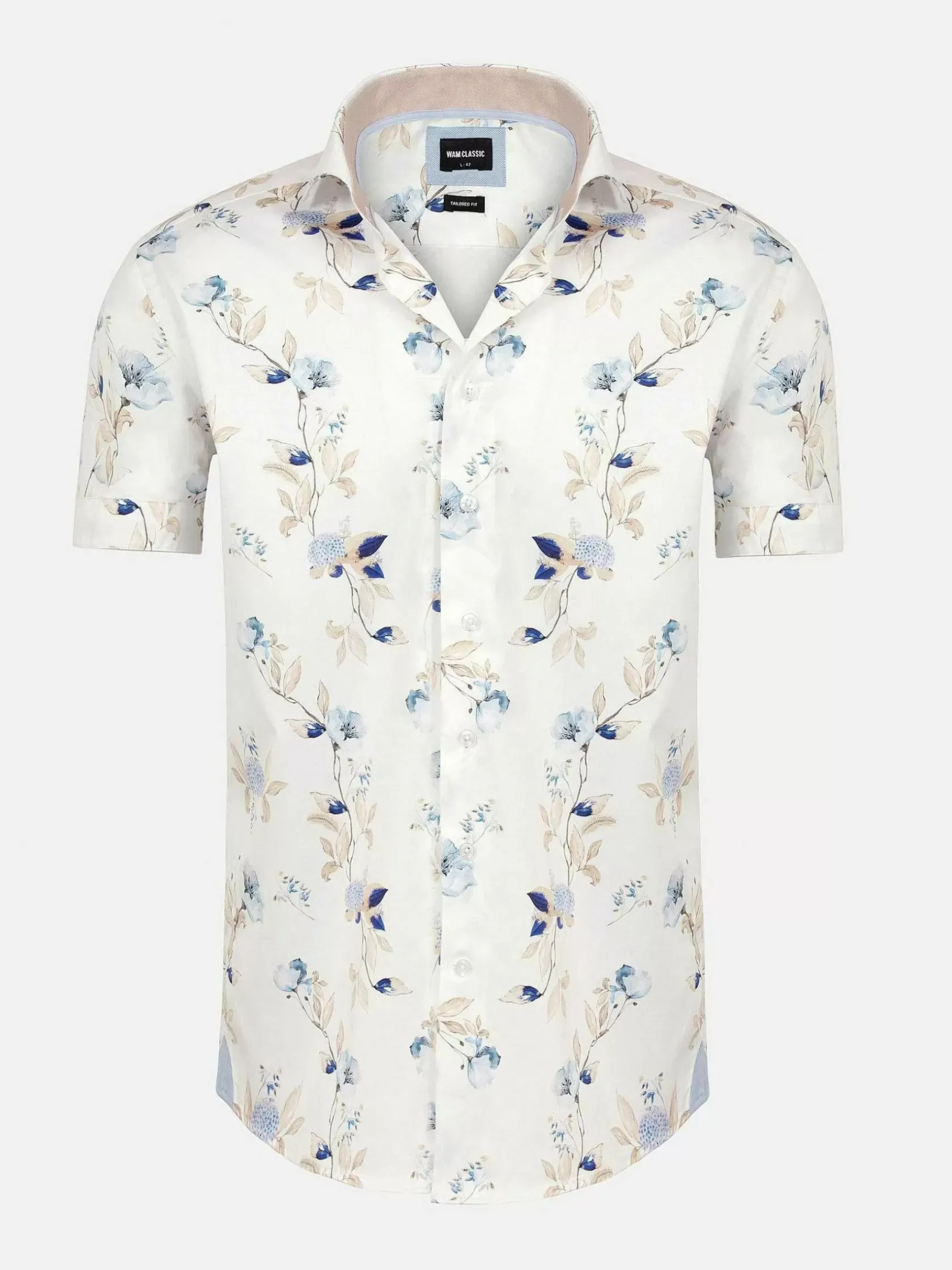 Wam Denim Overhemd Korte Mouwen|Overhemd Korte Mouw 75745 Primrose White