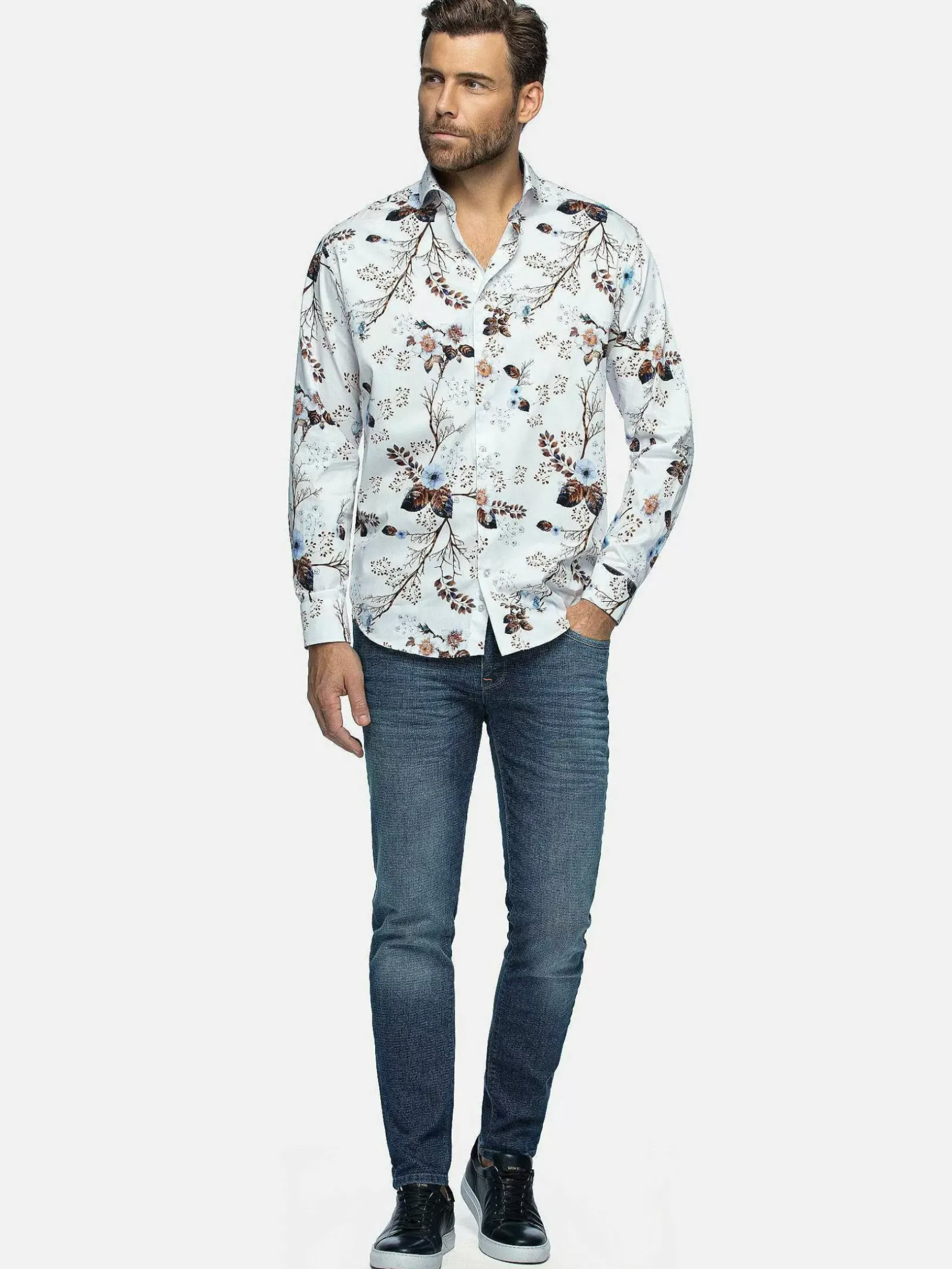 Wam Denim Overhemd Lange Mouwen|Overhemd Lange Mouw 59013 Clavant White