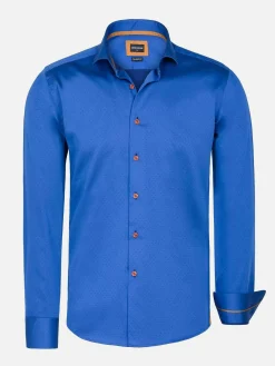 Wam Denim Overhemd Lange Mouwen|Overhemd Lange Mouw 75666 Clay Light Navy