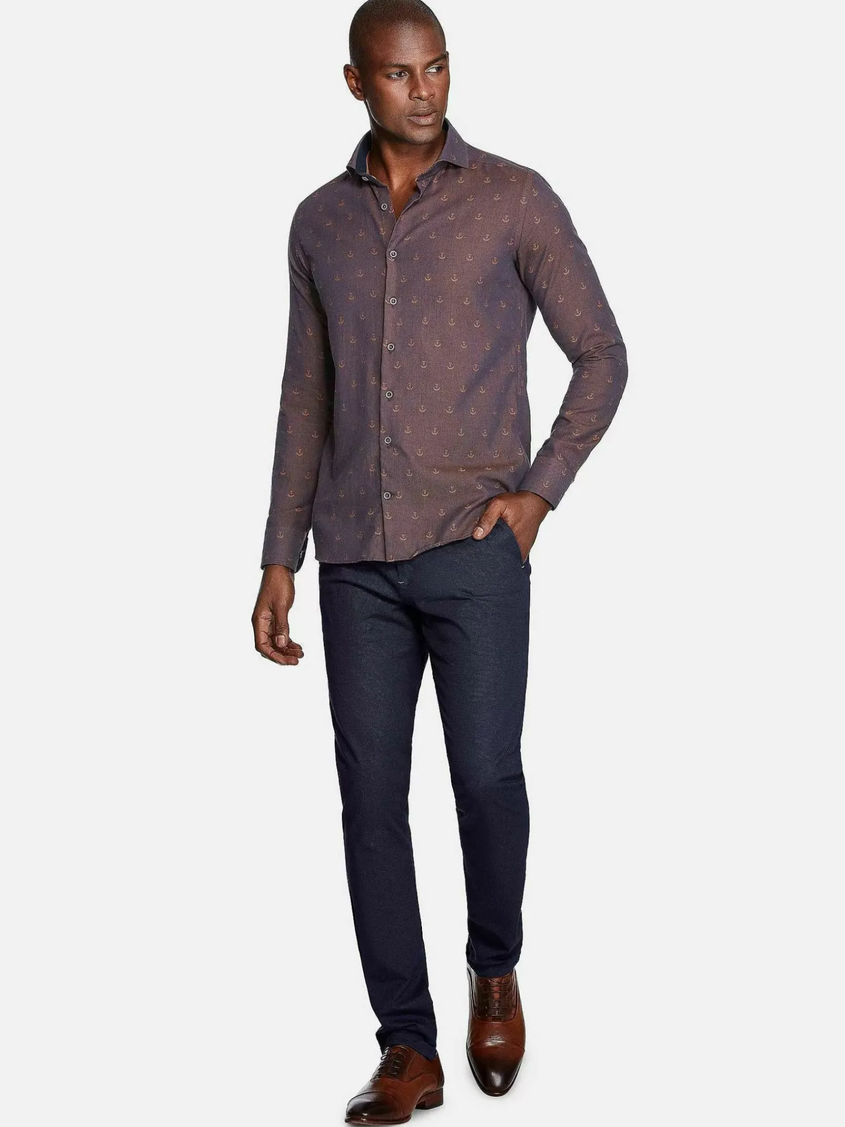 Wam Denim Overhemd Lange Mouwen|Overhemd Lange Mouw 75674 Cormes Navy