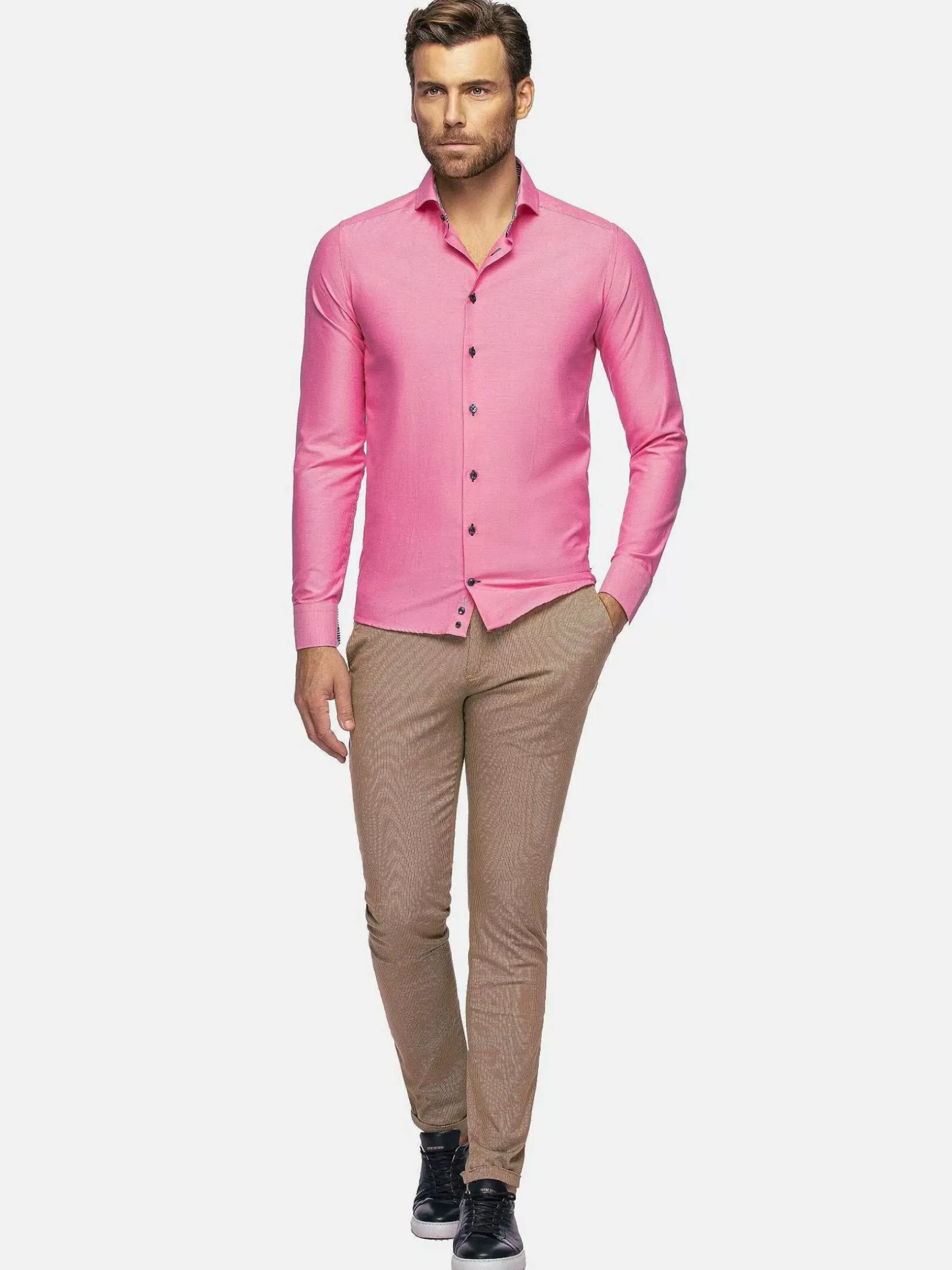 Wam Denim Overhemd Lange Mouwen|Overhemd Lange Mouw 75698 Cruise Fuchsia