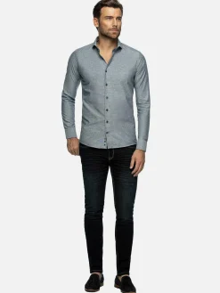 Wam Denim Overhemd Lange Mouwen|Overhemd Lange Mouw 75698 Cruise Navy