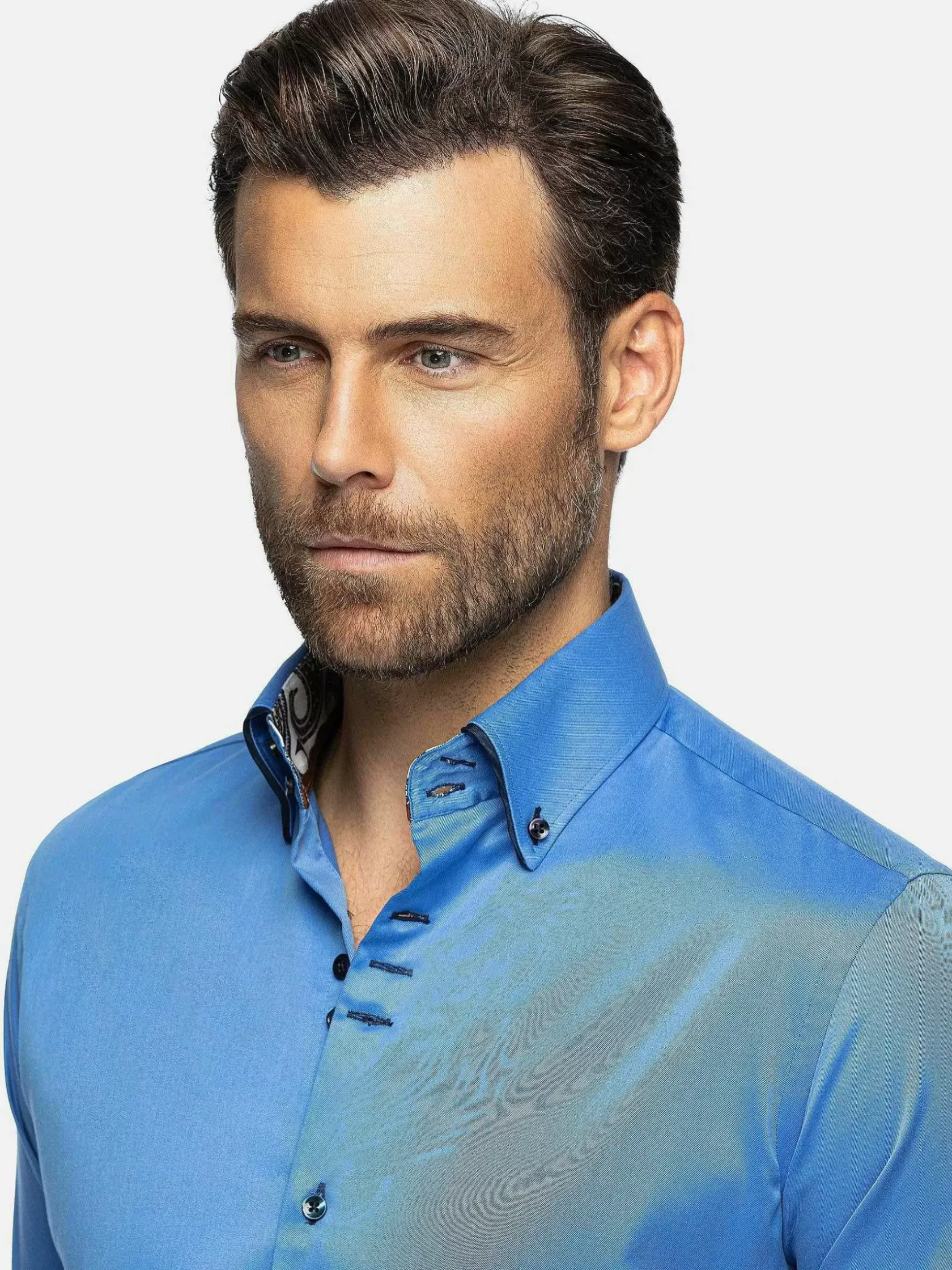 Wam Denim Overhemd Lange Mouwen|Overhemd Lange Mouw 75697 Grace Blue