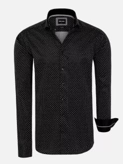 Wam Denim Overhemd Lange Mouwen|Overhemd Lange Mouw 75675 Lonval Black