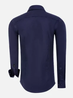 Wam Denim Overhemd Lange Mouwen|Overhemd Lange Mouw 75711 Monsebo Navy