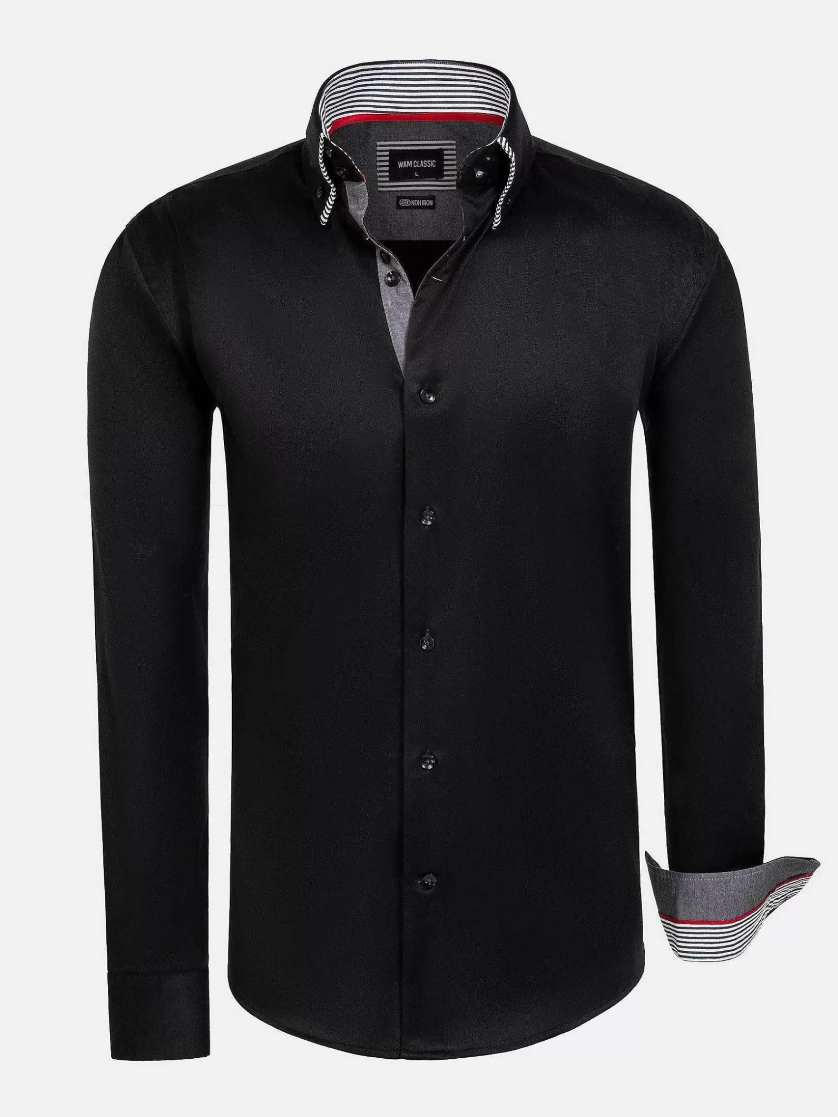 Wam Denim Overhemd Lange Mouwen|Overhemd Lange Mouw 75720 Perth Black