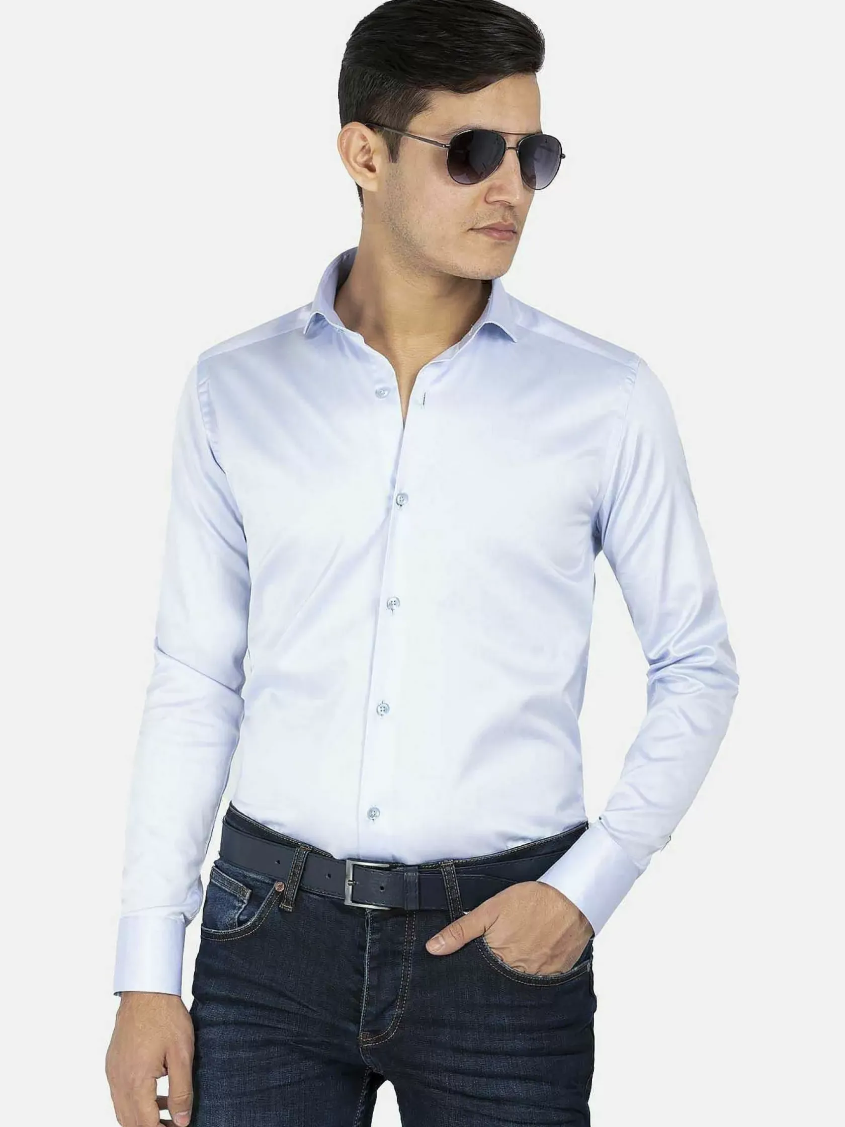Wam Denim Overhemd Lange Mouwen|Overhemd Lange Mouw Prato 75563 Light Blue