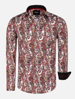 Wam Denim Overhemd Lange Mouwen|Overhemd Lange Mouw 75690 Rathmore Red