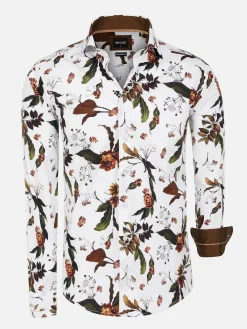 Wam Denim Overhemd Lange Mouwen|Overhemd Lange Mouw 75714 Santana White
