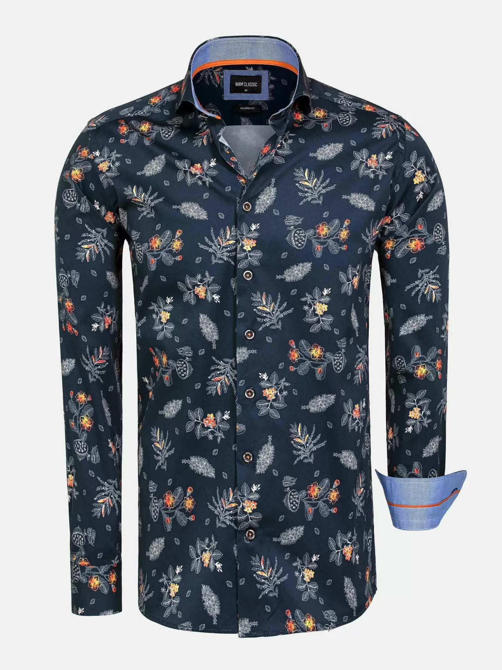 Wam Denim Overhemd Lange Mouwen|Overhemd 75581 Siracusa Navy
