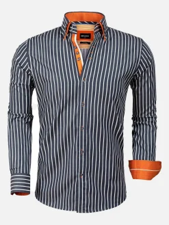 Wam Denim Overhemd Lange Mouwen|Overhemd 75459 Vasto Navy