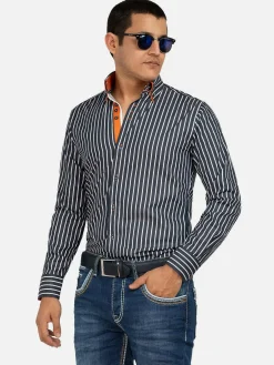 Wam Denim Overhemd Lange Mouwen|Overhemd 75459 Vasto Navy