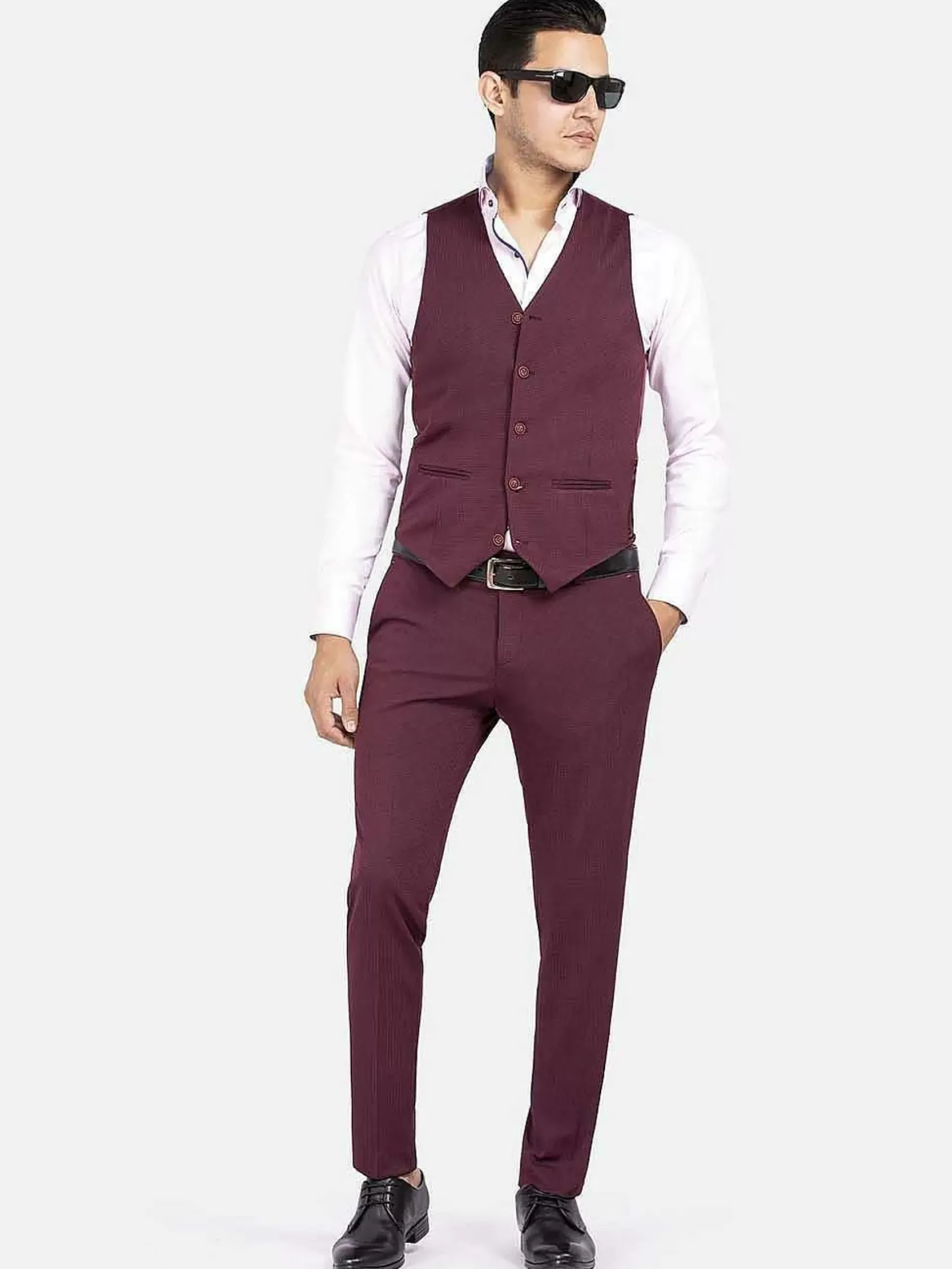 Wam Denim Pantalons|Pantalon 72196 Melikh Dark Red