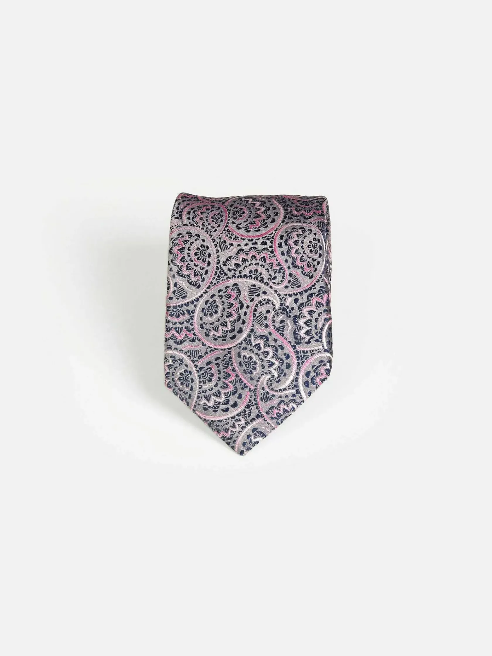 Wam Denim Stropdassen|Pierce Navy Pink Stropdas