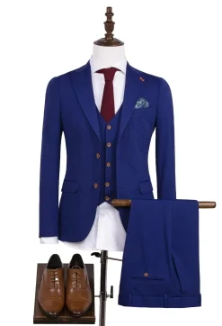 Wam Denim Gilets|Plaid Vest Royal Blue
