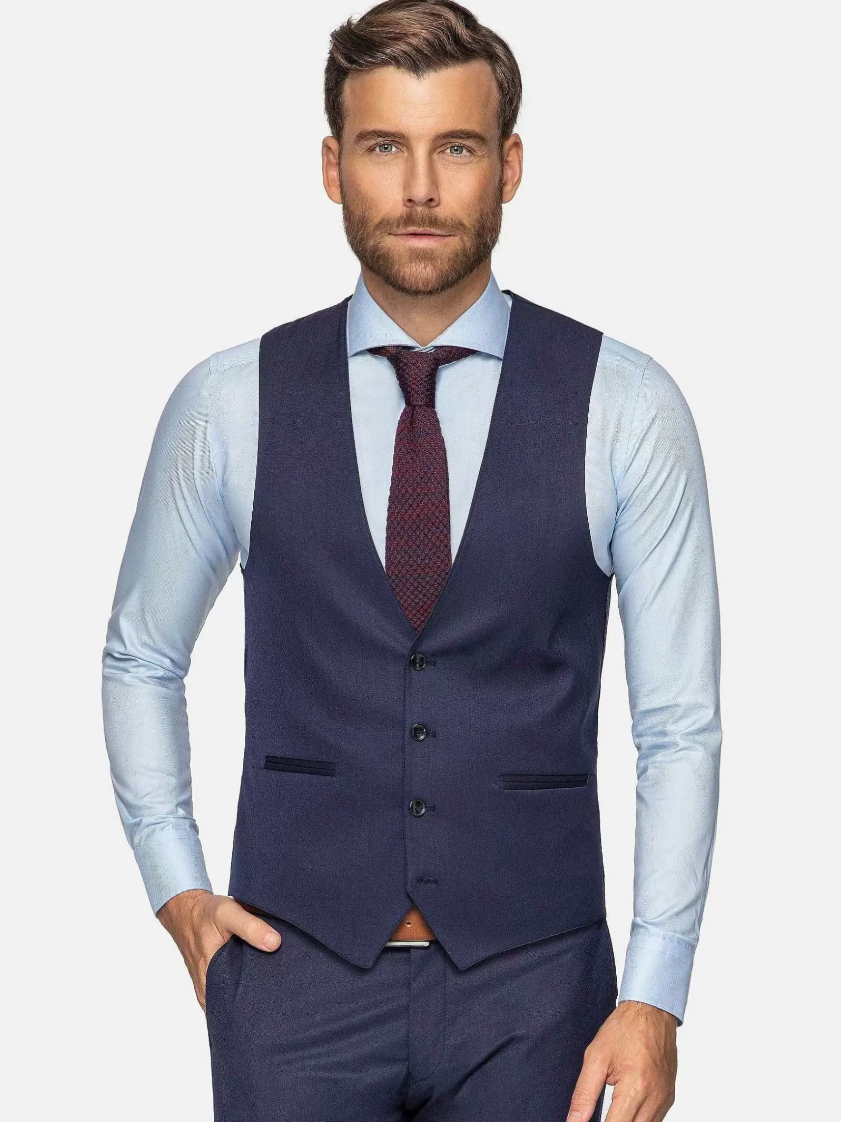 Wam Denim Gilets|Plaid Vest 70071 Scotsville Navy