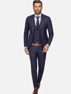Wam Denim Gilets|Plaid Vest 70071 Scotsville Navy