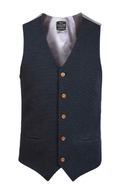 Wam Denim Gilets|Plaid Vest Trieste 74094 Light Indigo