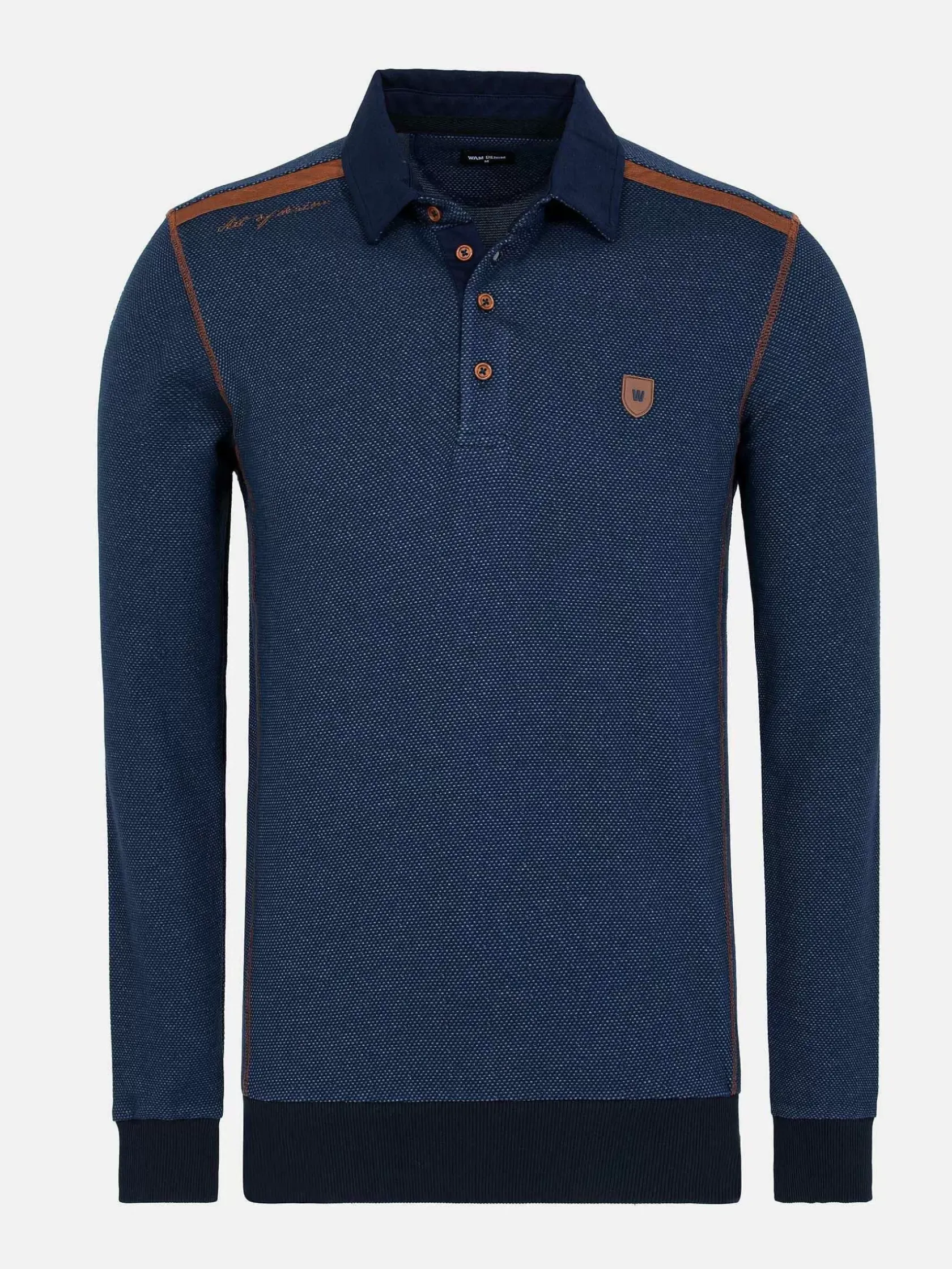 Wam Denim Sweaters|Playas Polo Collared Navy Sweater