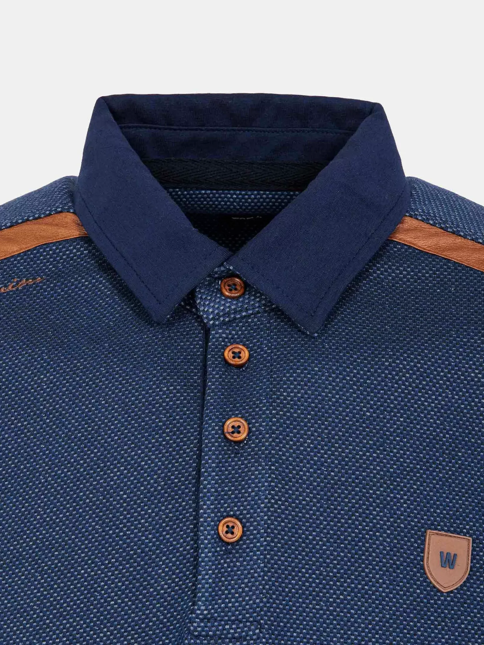 Wam Denim Sweaters|Playas Polo Collared Navy Sweater