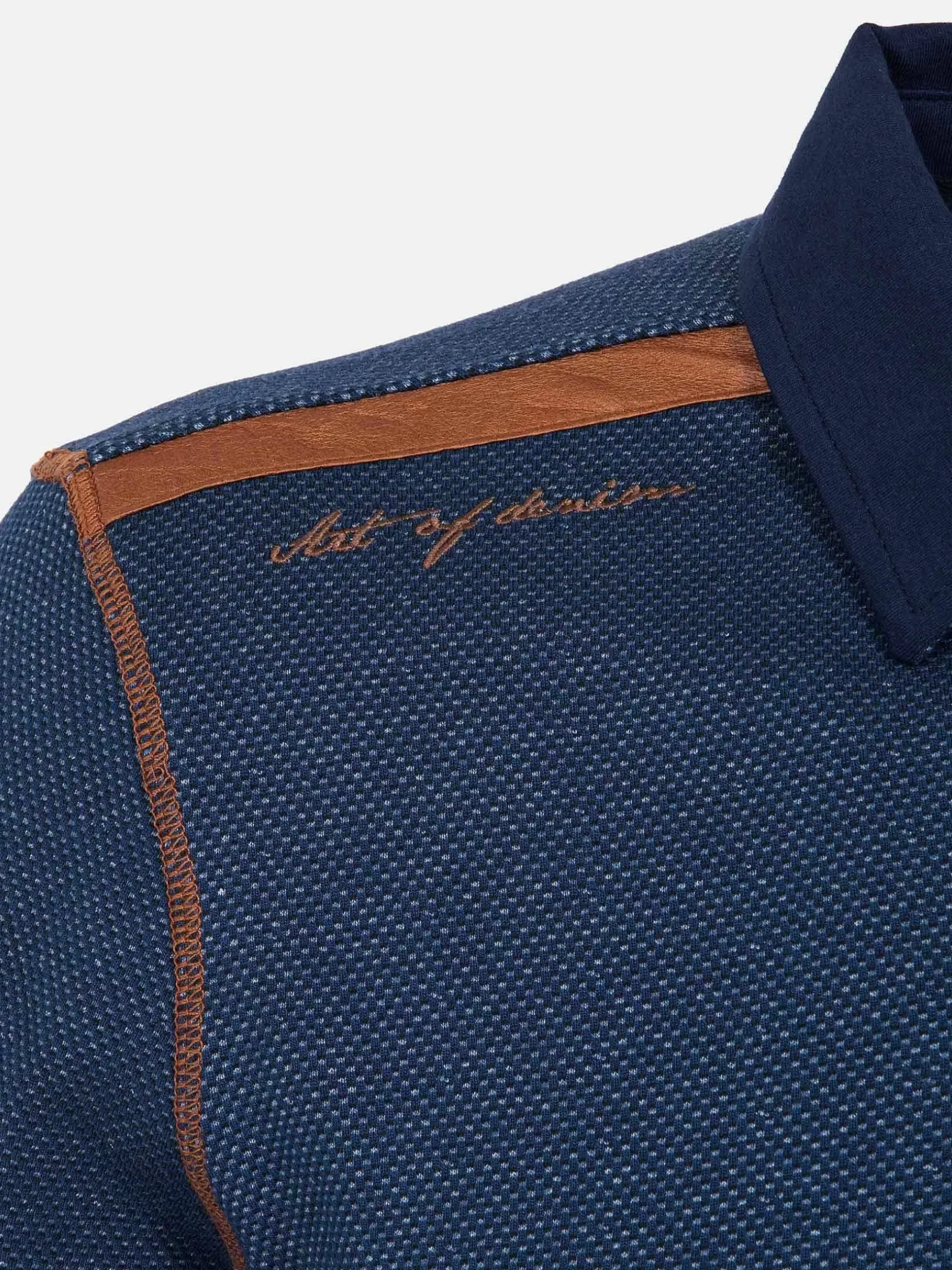 Wam Denim Sweaters|Playas Polo Collared Navy Sweater
