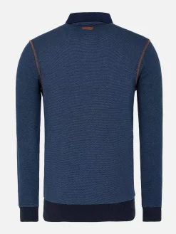 Wam Denim Sweaters|Playas Polo Collared Navy Sweater