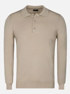 Wam Denim Sweaters|Polo Collared Beige Sweater