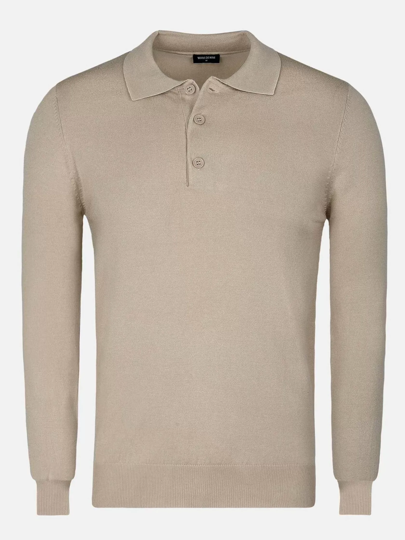 Wam Denim Sweaters|Polo Collared Beige Sweater