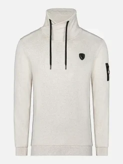 Wam Denim Sweaters|Quasar Mock Neck Beige Sweater
