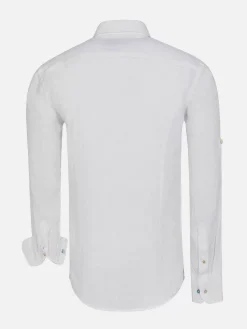 Wam Denim Overhemd Lange Mouwen|Redention Linen White Overhemd Lange Mouw