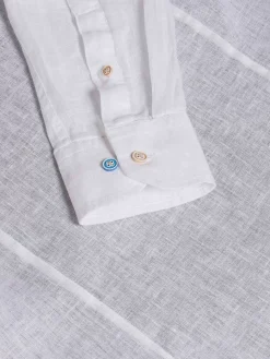 Wam Denim Overhemd Lange Mouwen|Redention Linen White Overhemd Lange Mouw