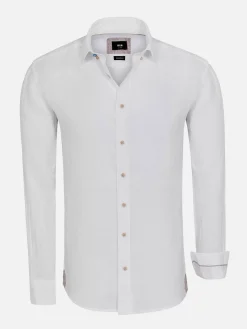 Wam Denim Overhemd Lange Mouwen|Redention Linen White Overhemd Lange Mouw