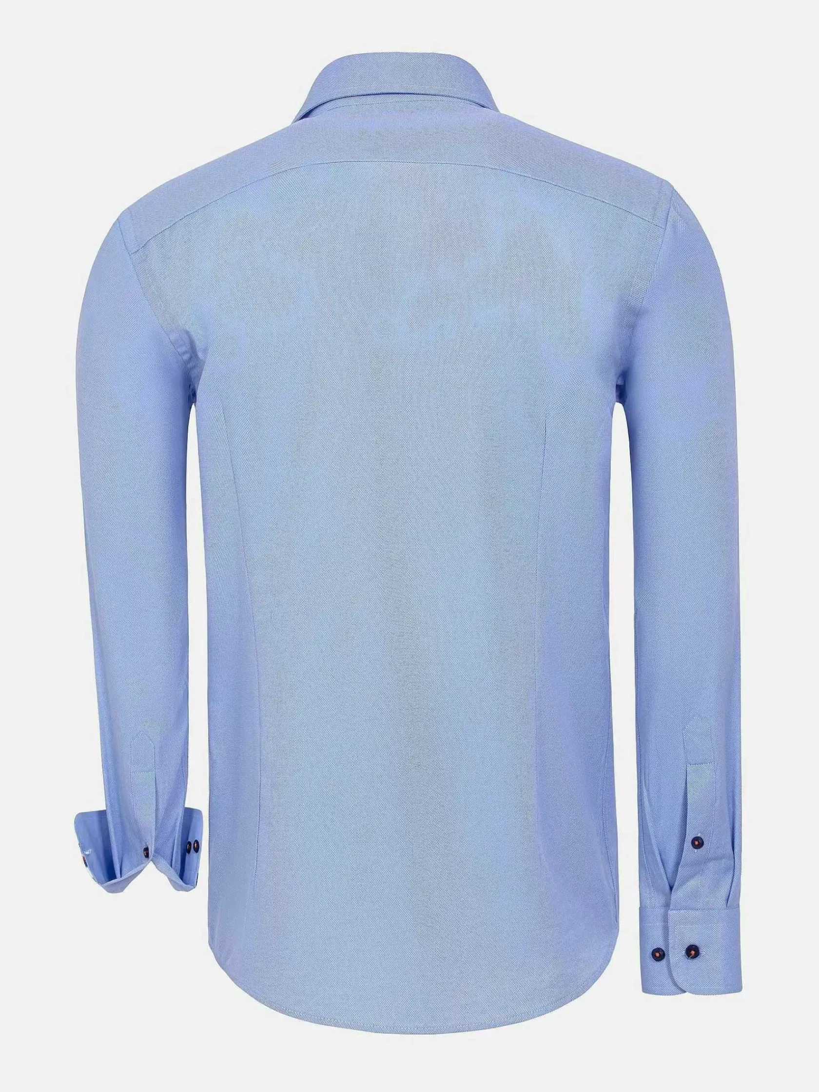 Wam Denim Overhemd Lange Mouwen|Redon Blue Poplin Plain Overhemd Longe Mouw