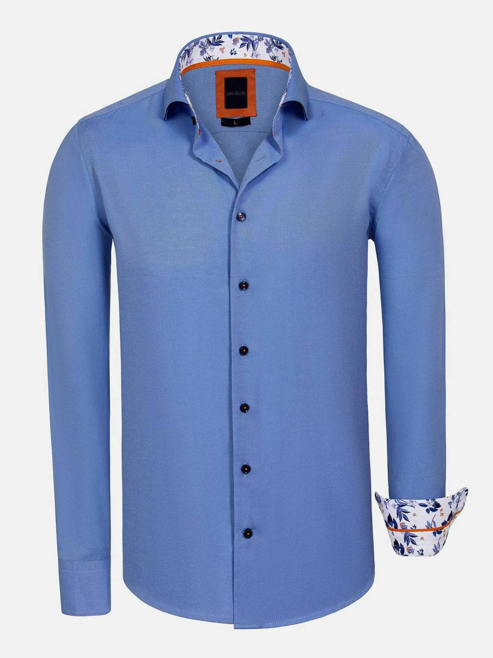 Wam Denim Overhemd Lange Mouwen|Redon Indigo Poplin Plain Overhemd Longe Mouw
