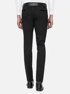 Wam Denim Pantalons|Red Wood Glen Check Slim Fit Dark Red Black Suit Pantalon
