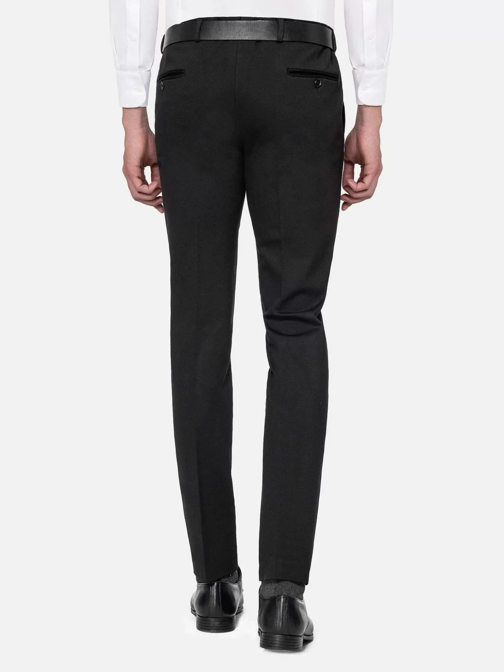 Wam Denim Pantalons|Red Wood Glen Check Slim Fit Dark Red Black Suit Pantalon